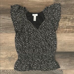Black Floral Women's Top
